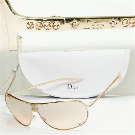 Dior 2006 Sunglasses Vintage Pilot Metal Gold Mirror Hard Dior 1 